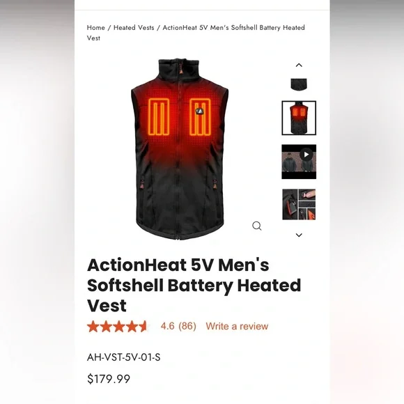 Brand New ActionHeat Men's Heated Vest - Picture 2 of 4